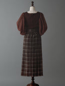 シフォンスリーブドッキングワンピース