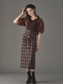 シフォンスリーブドッキングワンピース