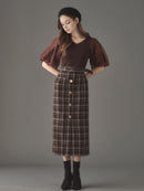 シフォンスリーブドッキングワンピース