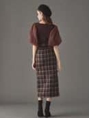 シフォンスリーブドッキングワンピース