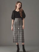 シフォンスリーブドッキングワンピース