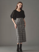 シフォンスリーブドッキングワンピース