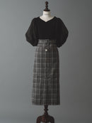 シフォンスリーブドッキングワンピース