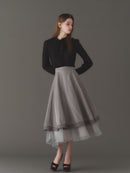 Luxury organdy flare skirt