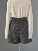 Classical tweed tuck pants