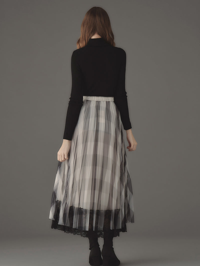 Tulle check skirt