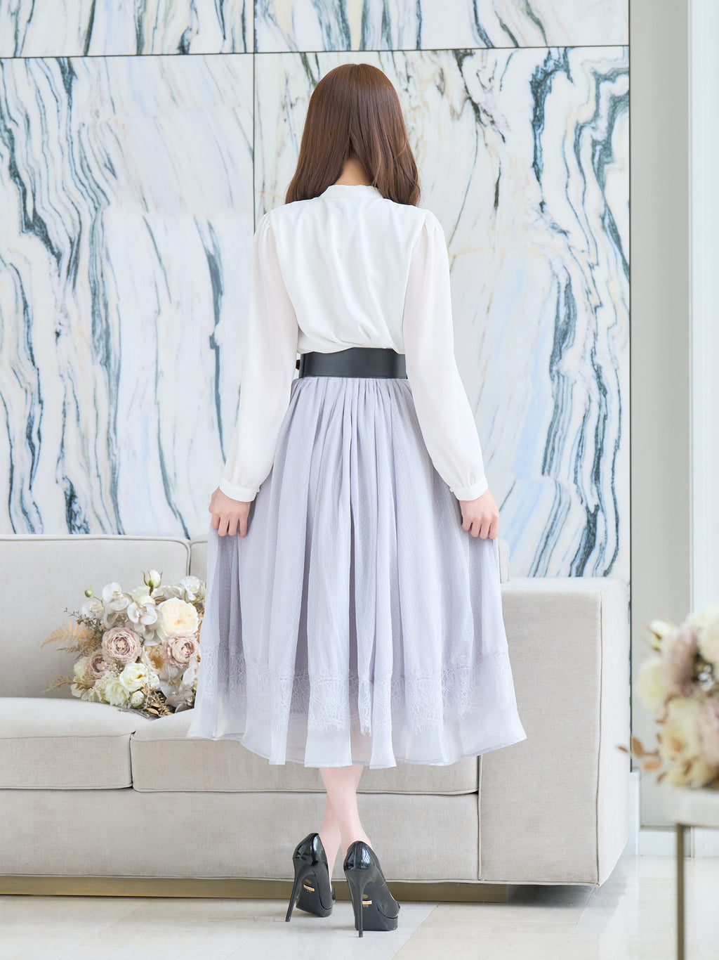 Lace flower flare dot skirt | エミリアウィズ 公式オンラインストア