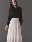 Lace flower flare dot skirt