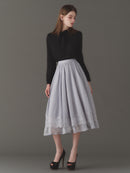 Lace flower flare dot skirt