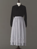 Lace flower flare dot skirt