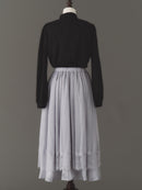 Lace flower flare dot skirt