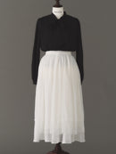 Lace flower flare dot skirt