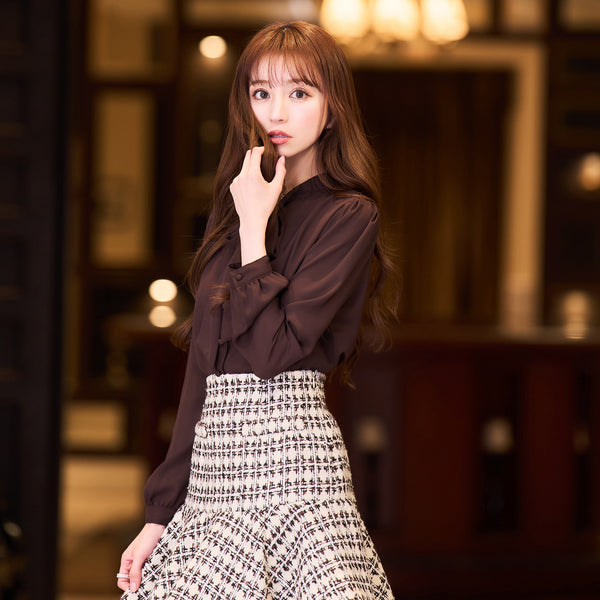 Tweed peplum flare skirt | EmiriaWiz公式オンラインストア