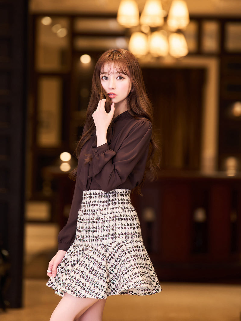 Tweed peplum flare skirt | EmiriaWiz公式オンラインストア