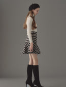 Tweed peplum flare skirt