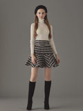 Tweed peplum flare skirt