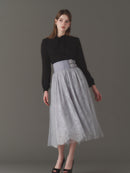 Double buckle volume tulle skirt