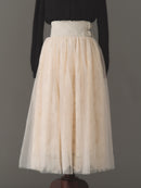 Double buckle volume tulle skirt