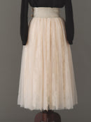 Double buckle volume tulle skirt