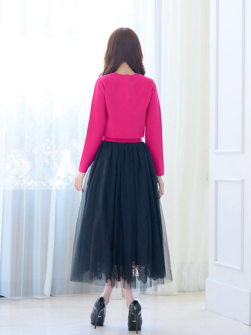 Double buckle volume tulle skirt | EmiriaWiz公式オンラインストア