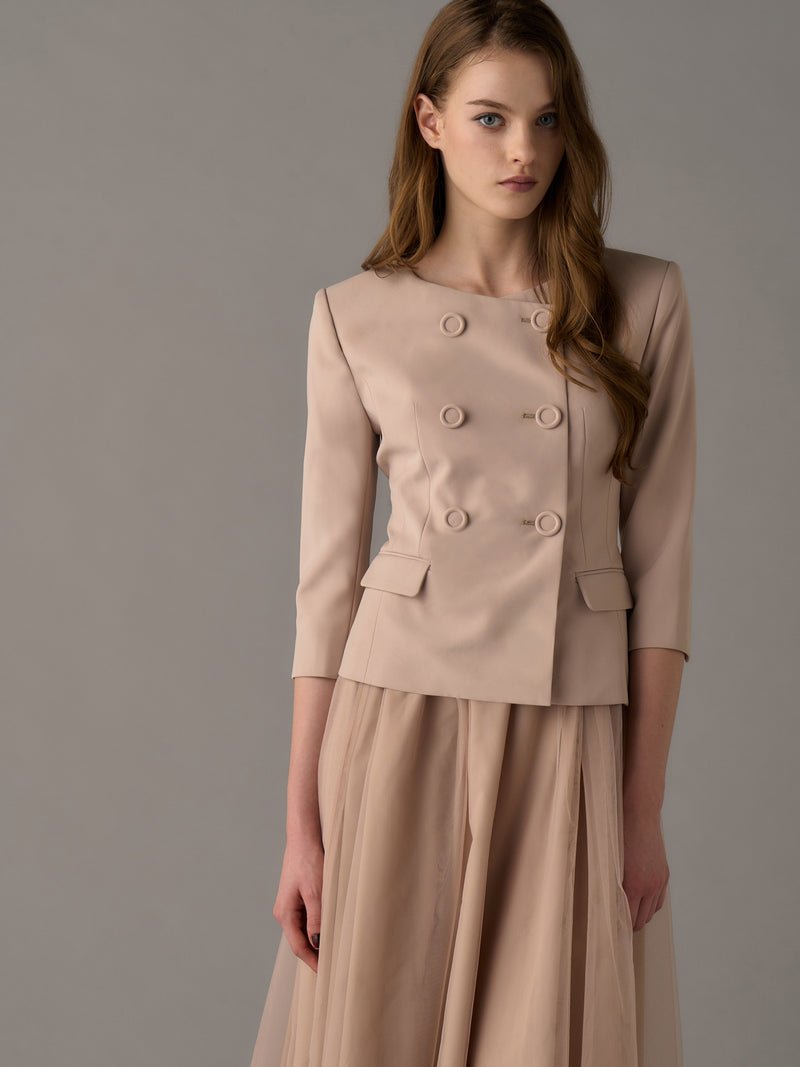 Elegant Sans-Collar Dress