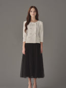 Elegant Sans-Collar Dress