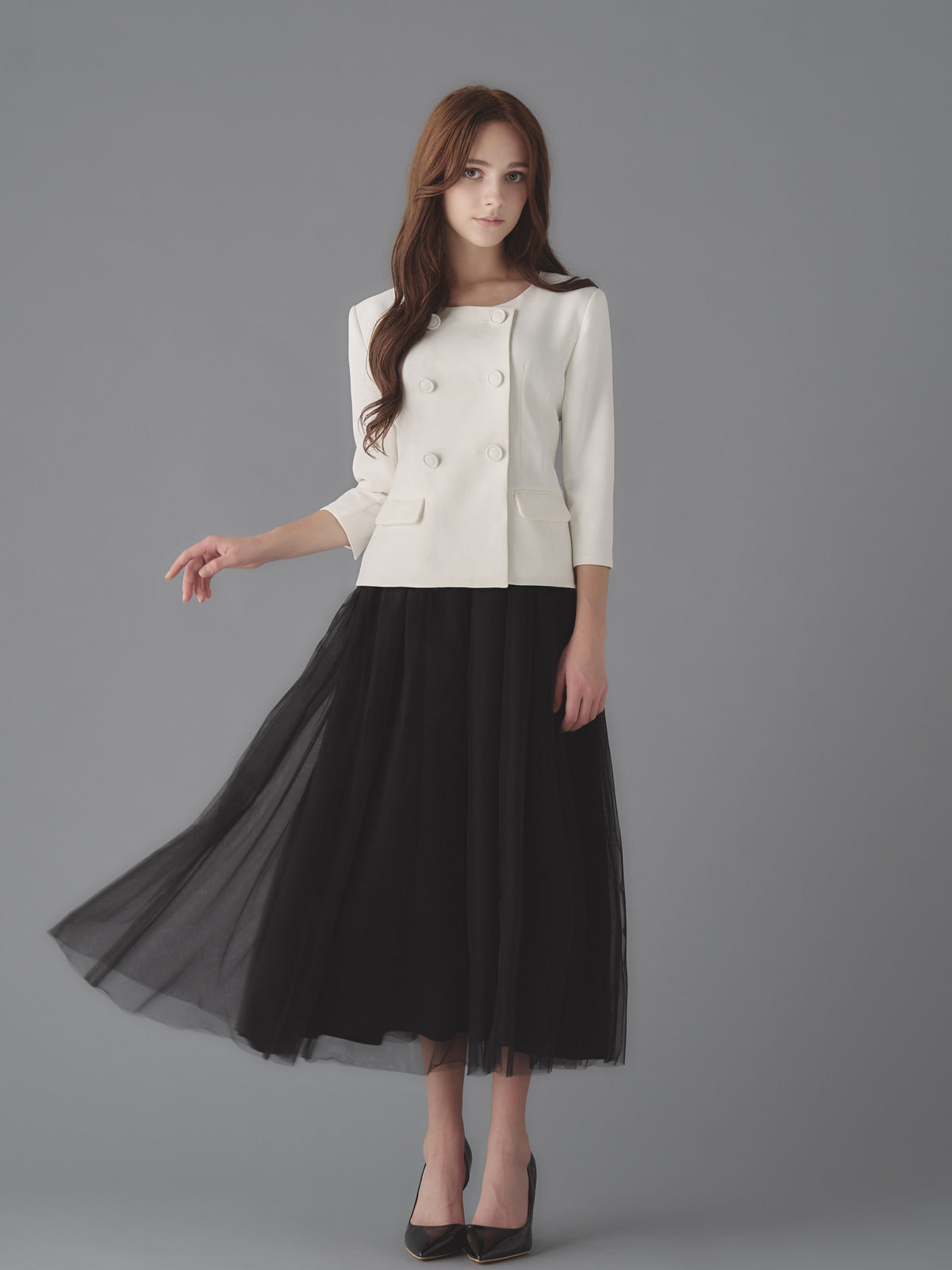 Elegant Sans-Collar Dress | エミリアウィズ 公式オンラインストア