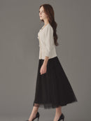 Elegant Sans-Collar Dress