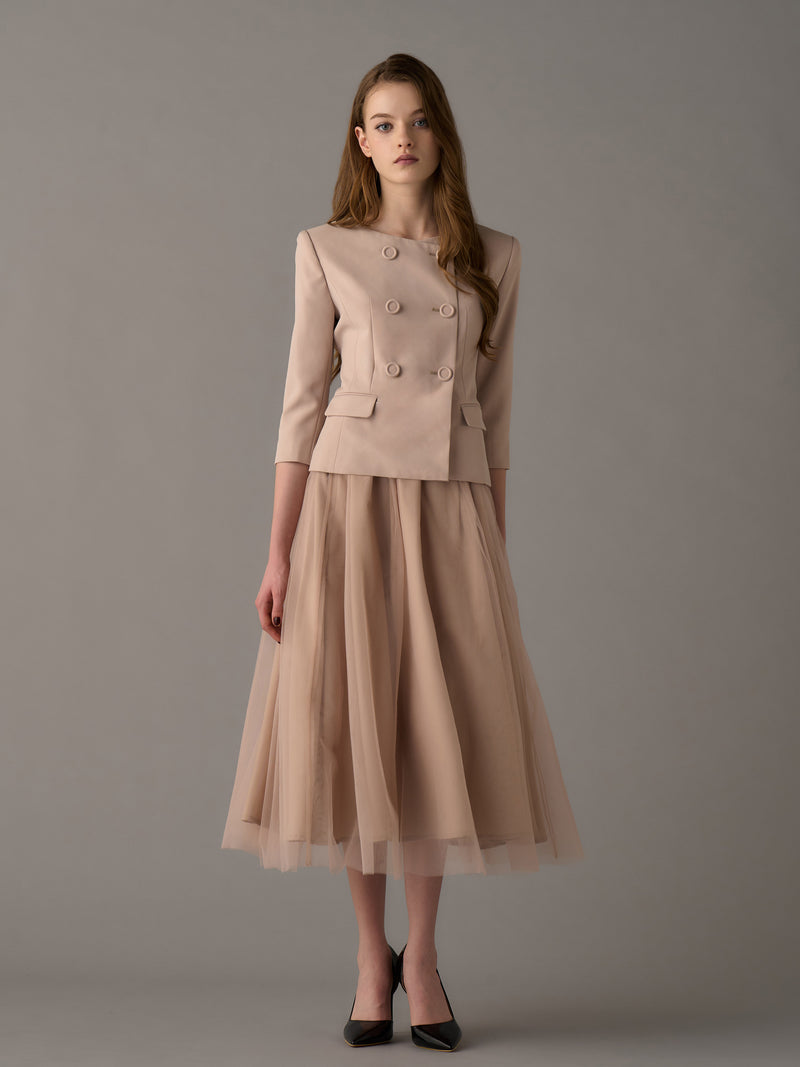 Elegant Sans-Collar Dress