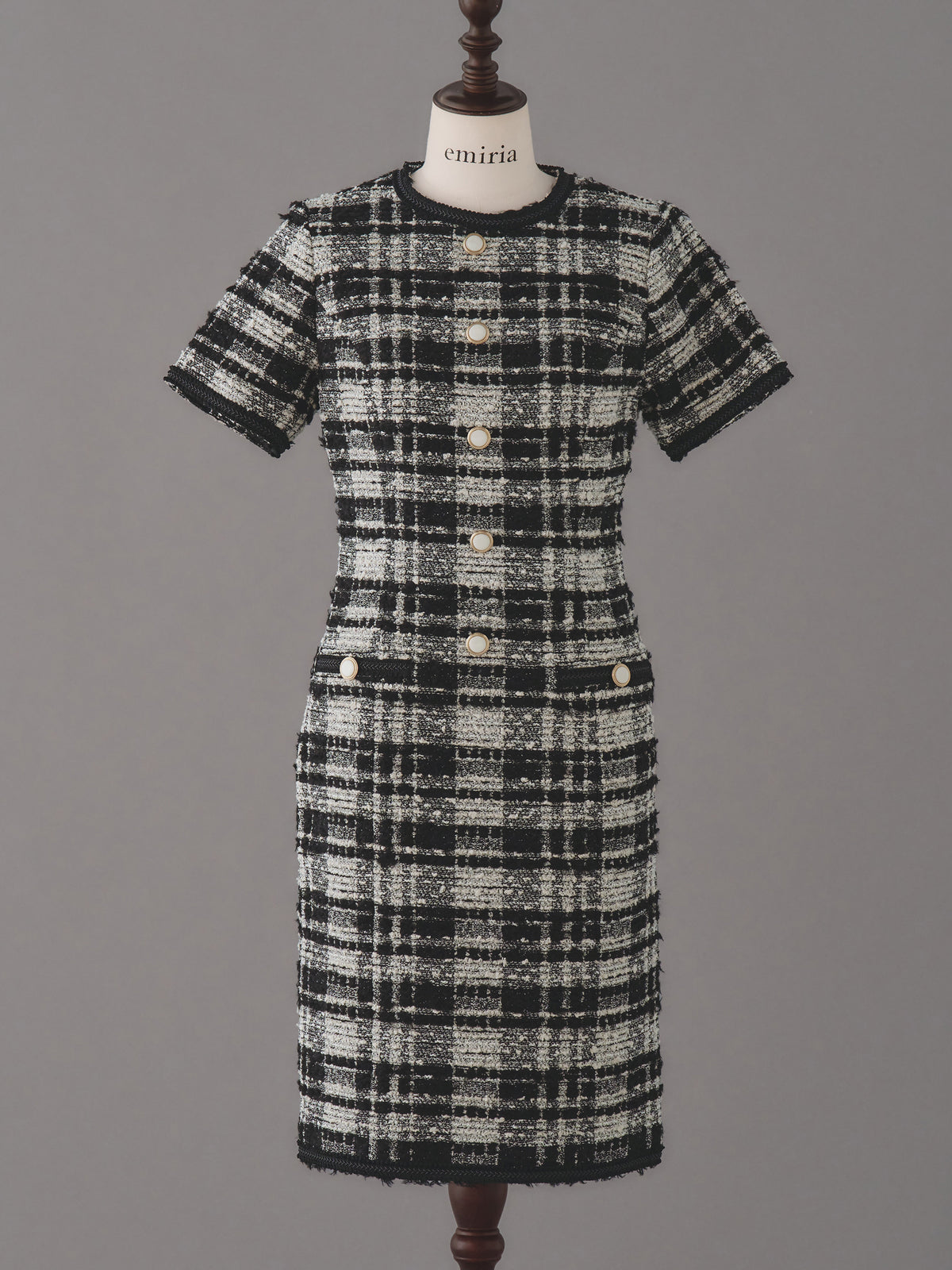 マリアケントツイードショートスリーブワンピース| エミリアウィズ