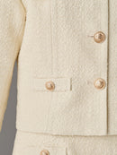 Chic Collarless Tweed Jacket