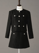 Chic Collarless Tweed Jacket