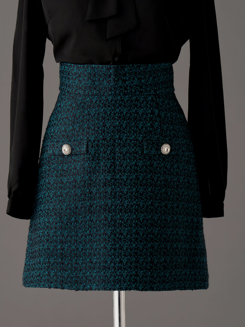 Elegant Tweed Mini Skirt