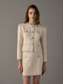 Elegant Tweed Mini Skirt