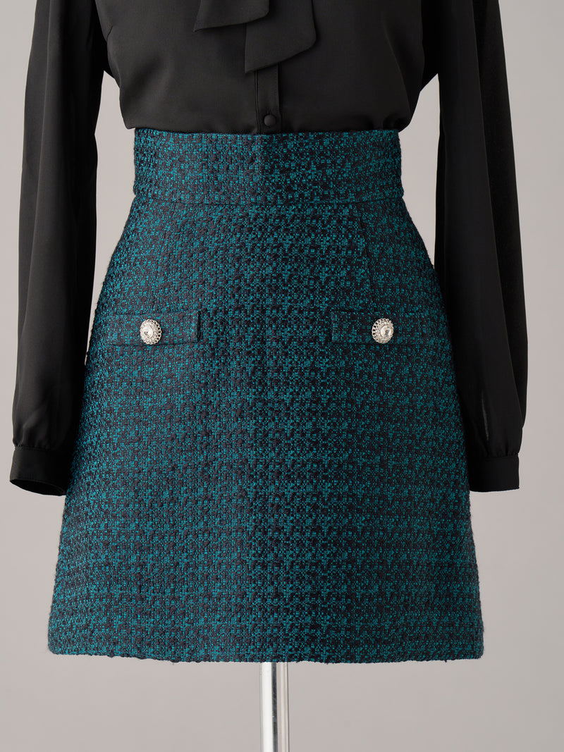 Elegant Tweed Mini Skirt