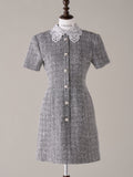 Tweed Dress with Chemical Lace