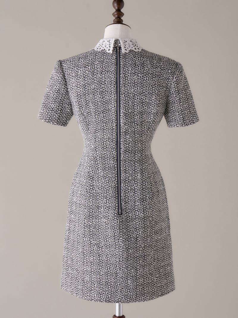 Tweed Dress with Chemical Lace