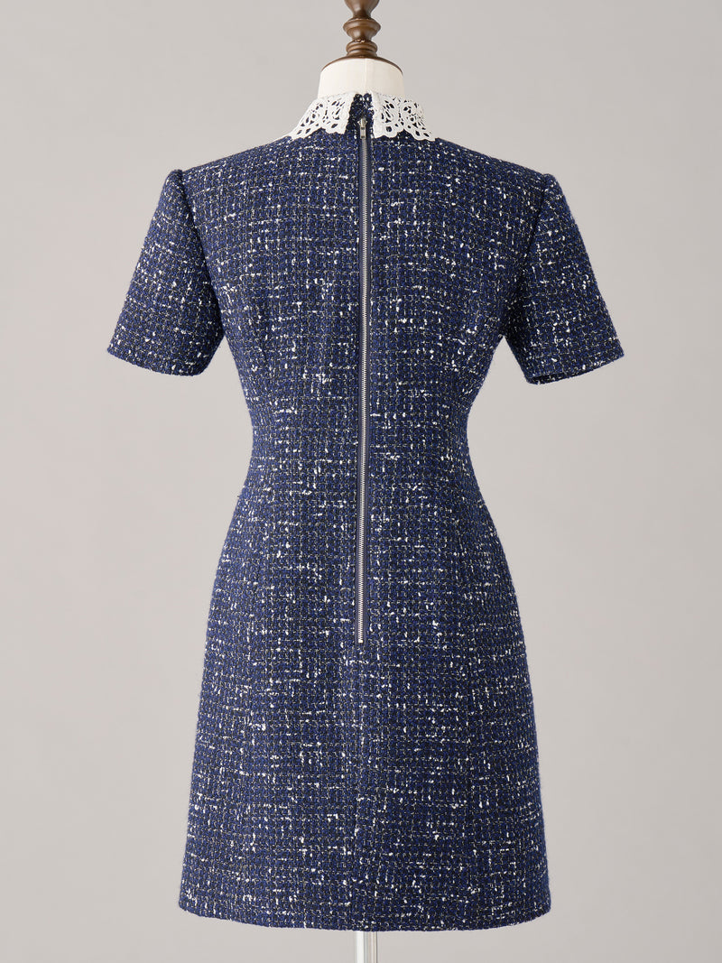 Tweed Dress with Chemical Lace