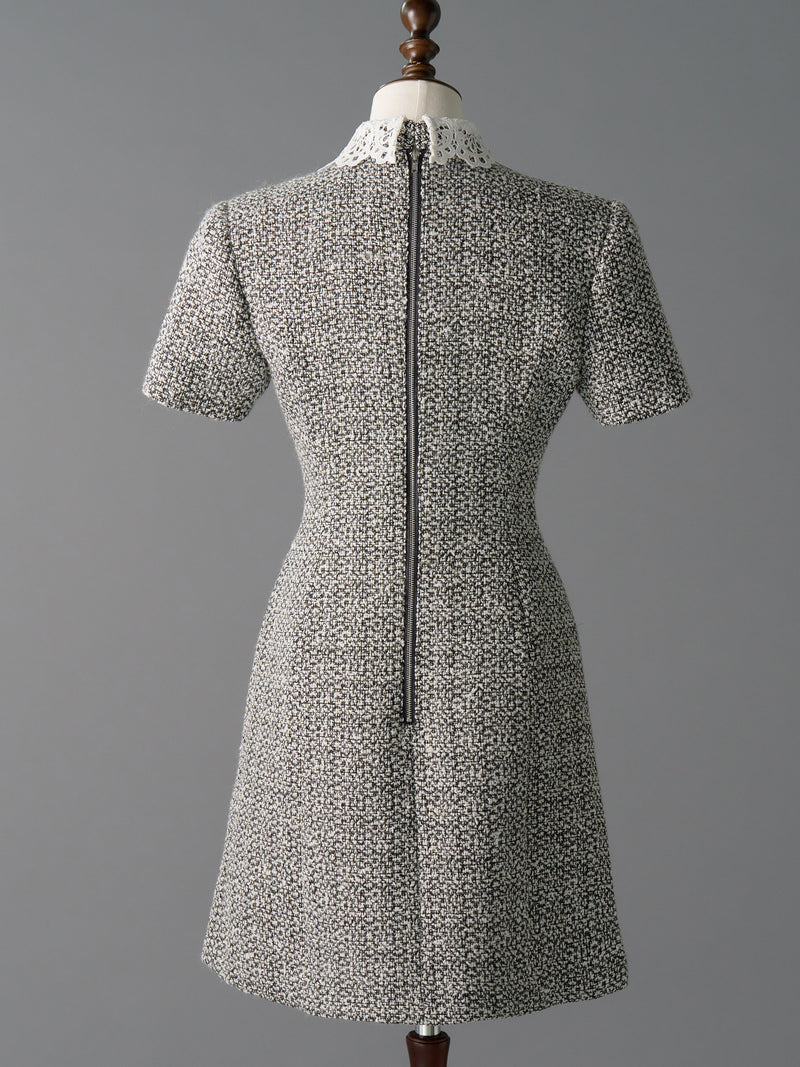 Tweed Dress with Chemical Lace