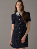 Tweed Dress with Chemical Lace