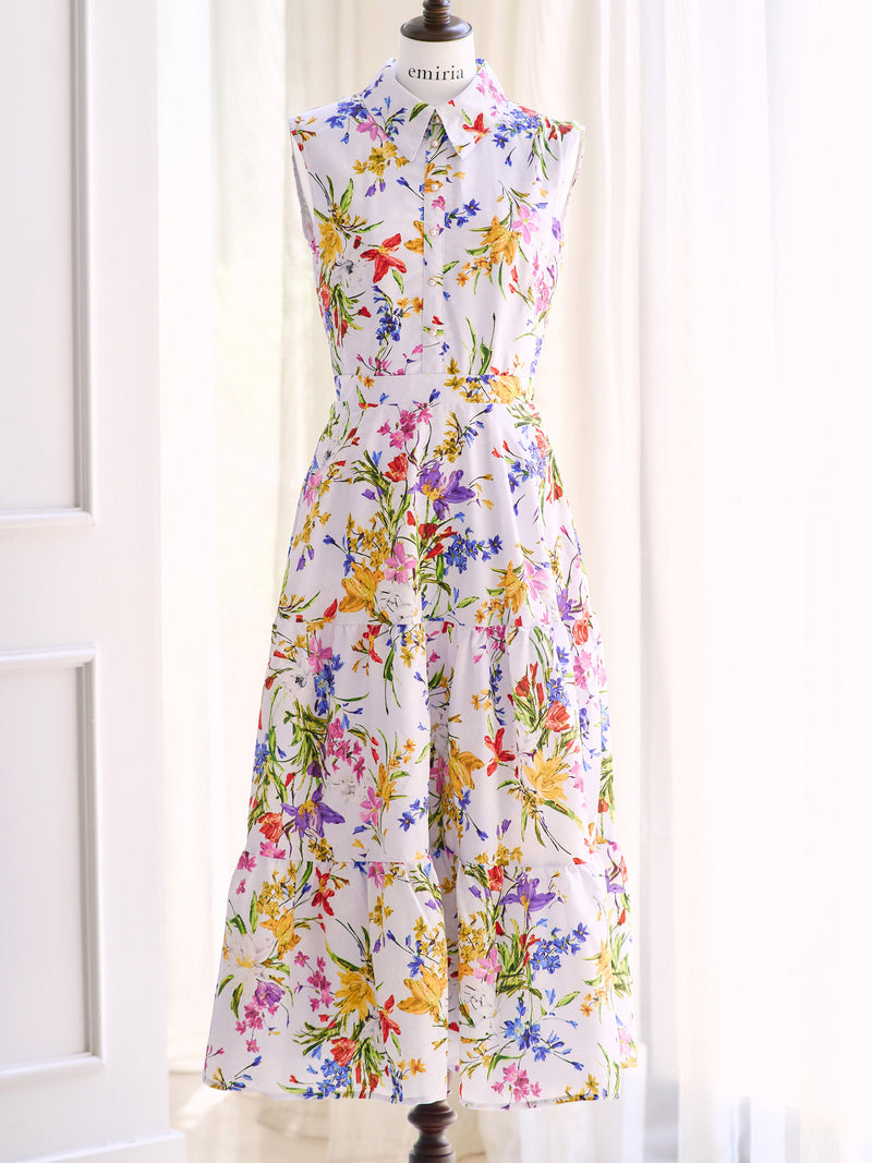 Toile floral perle one-piece