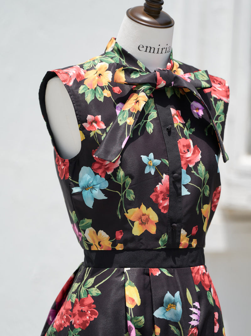 Bright floral bowtie one-piece | エミリアウィズ 公式オンラインストア