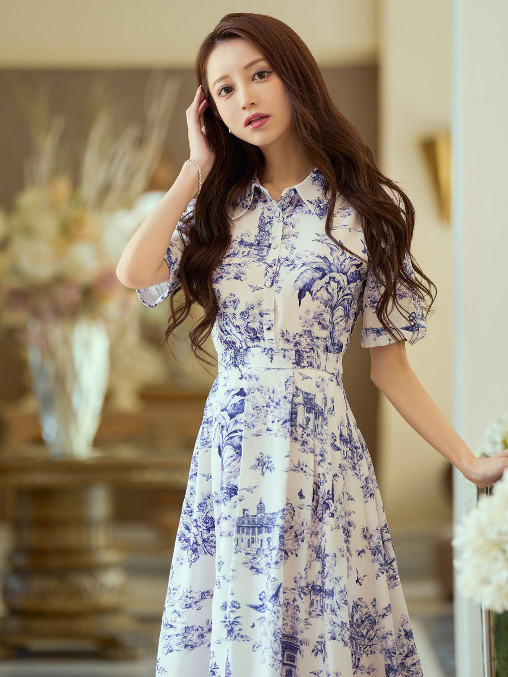 Toile de jouy classique one-piece | エミリアウィズ 公式オンライン