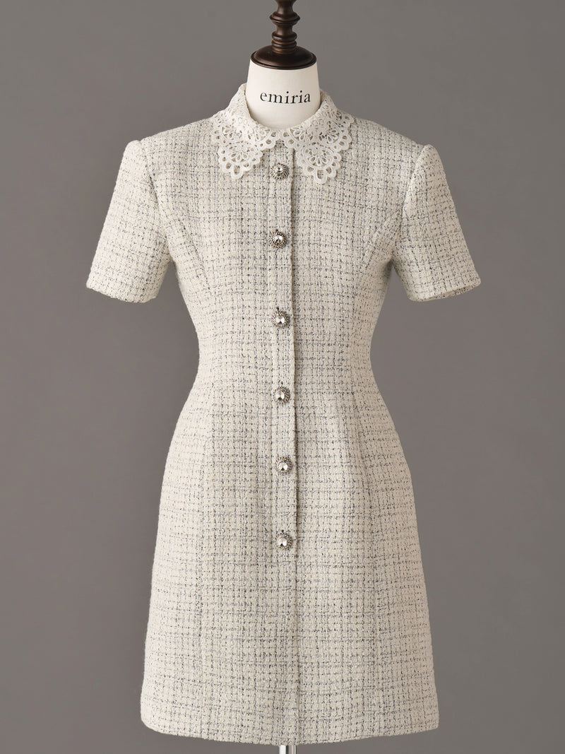 Tweed Dress with Chemical Lace