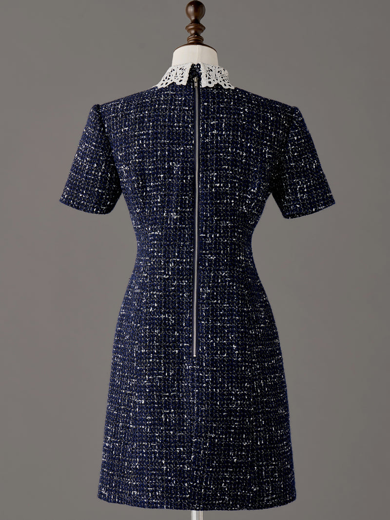 Tweed Dress with Chemical Lace