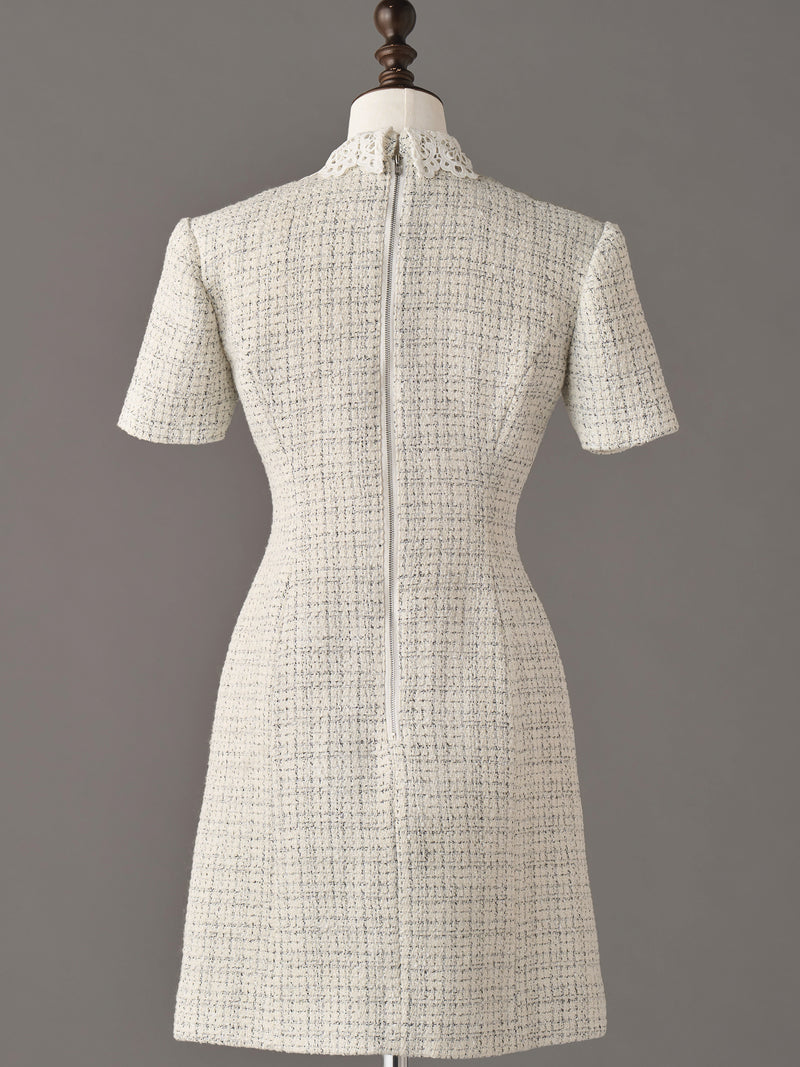 Tweed Dress with Chemical Lace