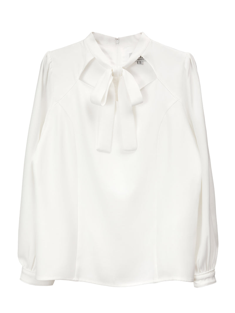 エミリアウィズ フロントリボンブラウス ワイシャツ whiteblack S