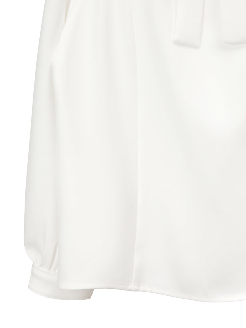 エミリアウィズ フロントリボンブラウス ワイシャツ whiteblack S