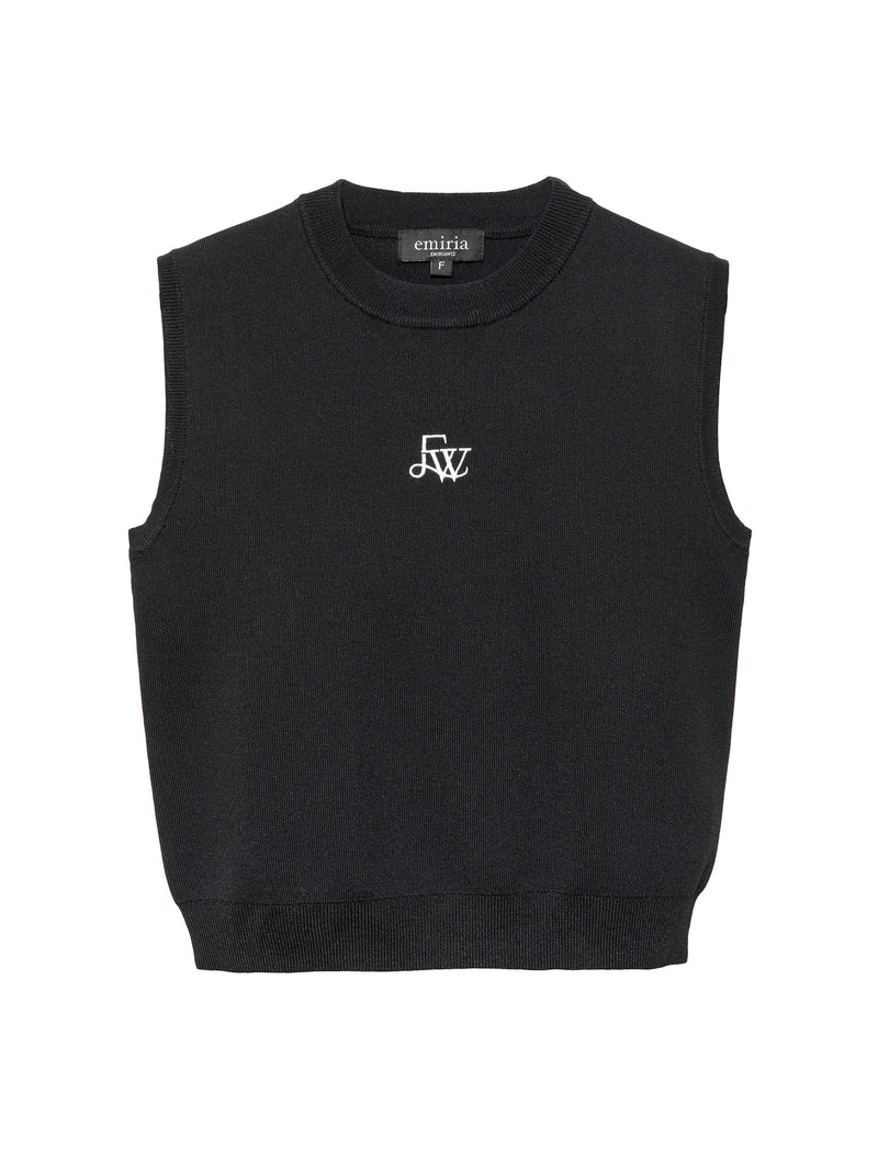 EW logo embroidery knit tops