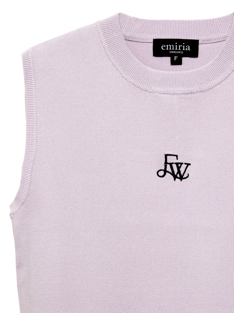 EW logo embroidery knit tops